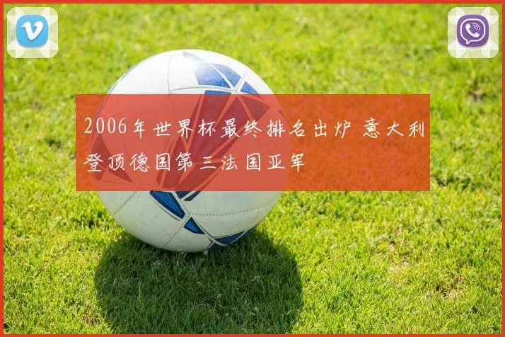 2006年世界杯最终排名出炉 意大利登顶德国第三法国亚军